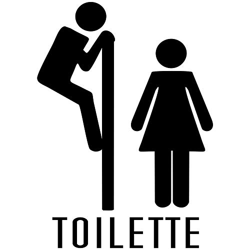 Adesivo - Murale - Toilette - Toilet - Bagno - Wc - Divertente 25Cm X 20Cm - Porta Del Bagno Divertente - Home Decor Small Toilet Sign Removable Wall 
