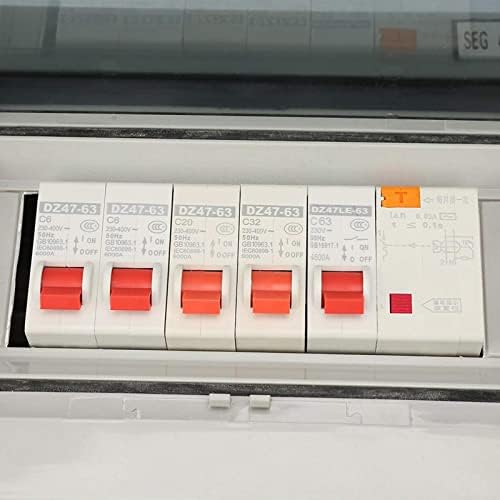 Dekaim 4 Way Consumer Unit, Circuit Breaker Mini Garage Caravan Consumer Unit with IP65 Protective Leakage Plastic Shed, Fuse Board 63A 30mA RCD 4MCB 2 * 6A+20A+32A