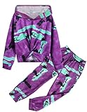 Hopeac Girls Hoodies & Jogger Sweatpant Sets Tie Dye Long Sleeve Outfits Cotton Sweat Suits Athletic