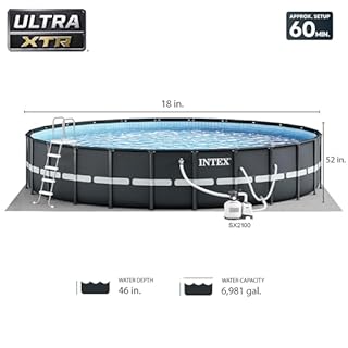 INTEX 26329EH Ultra XTR 18ft x 52in Above Ground Swimming Pool Set with Sand Filter Pump and Cleaning Maintenance Kit