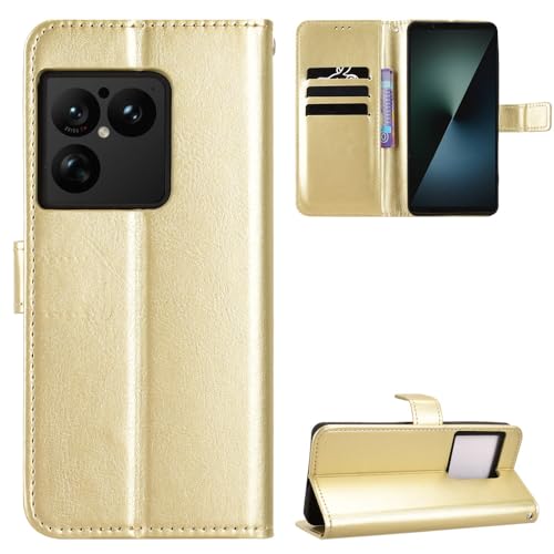 Kukoufey Flip Leathe Case Compatible with Sony Xperia 1 VIII 5G XQGE54 XQGE74 XQGE44 XQFS54 Cell Phone Protective Case Gold