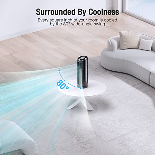 Vck Tower Fan, 80° Oscillating Fan, Portable Desk Fan With 3 Speeds, Quiet Cooling, 13 Inch Personal Small Bladeless Fan For Bedroom Home Office Desktop #TOP1