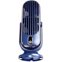 Table Tower Fan 1800mah USB Portable Electric Tower Fan with 5 Speeds Brushless Motor Desk Cooling Fan for Car Home Office Blue