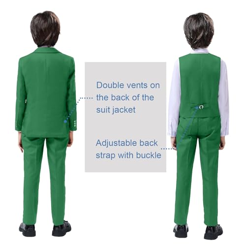 Image of Boy Suits 5 Pieces Formal Suit Set with Adjustable Waist Kids Dress Suit for Wedding Prom