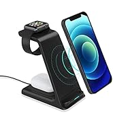 RuhZa 3-in-1 Wireless Charging Stand with 15W Type-C PD for iWatch SE/6/5/4/3/2 | AirPods 2/3/Pro...