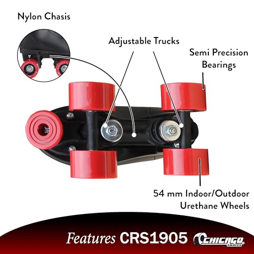 CHICAGO Boys Rink Roller Skate - Black Youth Quad Skates - Size J10 by Chicago Skates - Image 3