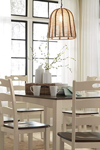 Signature Design by Ashley Woodanville Dining Room Table and Chairs (Set of 7), Cream/Brown