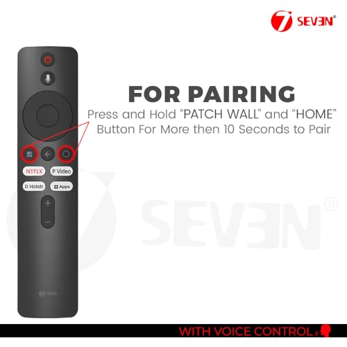 Image of 7SEVEN Compatible with Mi Tv Remote Control XMRM-M8 Fit for Xiaomi Smart 4K LED UHD Redmi L43R77AIN, L65M6RA Android Television with Bluetooth Voice Command Mi Remote - Pairing Must!