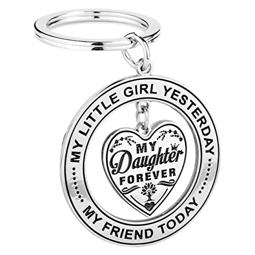 DREAMIYA Daughter Keychain Gift from Mom – My Little Girl Yesterday, My Friend Today – Birthday,...