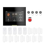 Manhj Haussicherheitssystem Wireless WiFi 4G Smart Home Security Alarm System Kits for Garage- und Wohnhilfsunterstützung Tuya und Samrtlife App Türalarmanlage mit WLAN