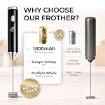 Zulay-Kitchen-Rechargeable-Milk-Frother-Handheld-Frother-Wand-Drink-Mixer-Electric-Whisk-Frother-for-Cappuccinos-Matcha-Protein-Powder-Ultra-Metal-3-Whisk-1800mAh-Black