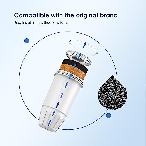 GLACIER FRESH NSF/ANSI 42 Water Filter Replacement 0 TDS Filter Replacement for ZR-017 Pitchers and Dispensers, Effectively Removes Chlorine, Odors and Improves Taste, 2 Pack