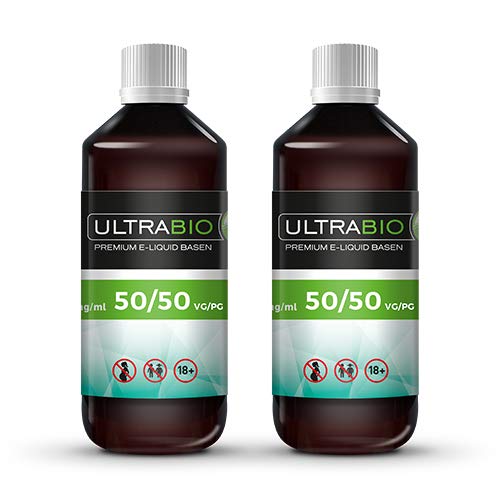 Ultrabio® e Liquid Base 2 x 1000 ml 2 Liter ohne Nikotin 50% VG / 50% PG