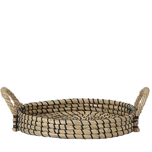 Kolibri Inicio | Cuenco de decoración - Bandeja trenzada negra Ø30cm