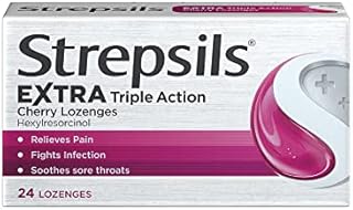 Strepsils Extra Triple Action Cherry Lozenges X 24, for Sore Throat