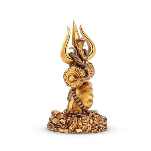 Image of Artarium Shiv Trishul Idol Sacred Trident of Mahadev for Worship Compact Divine Showpiece for Pooja Room & Religious Gifting (4 INCH)