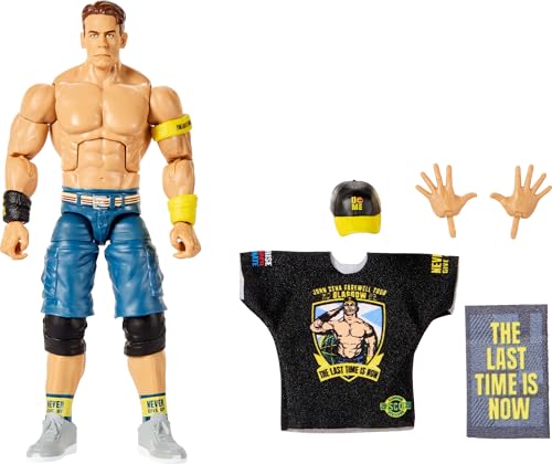 Mattel WWE Elite Collection Top Picks Action Figures & Accessories Set, 6-inch Collectible John Cena with Swappable Hands & Ring Gear​
