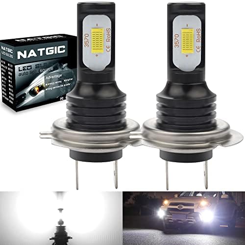 NATGIC - PX26D H7 Bright LED Fog Light Bulbs 2400LM 6500K for DRL ...