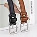 Alphyly Neries 2 Pack Leather Belts for Women Trendy, Women's Belts for Jeans Pants Dresses with Silver Buckle, Black and Brown, Fits Waist Size 33-37”
