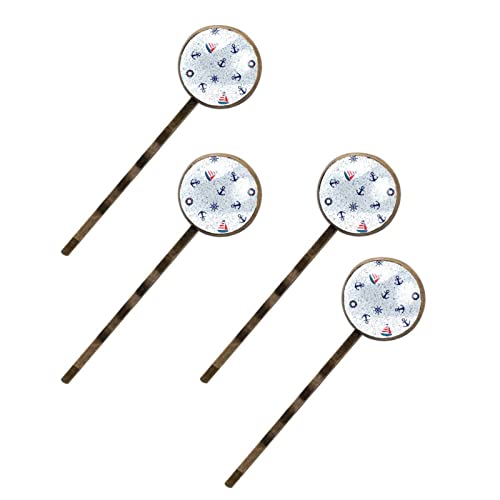 Barrettes à cheveux pour femme ancre voilier boussole pince latérale 4pcs