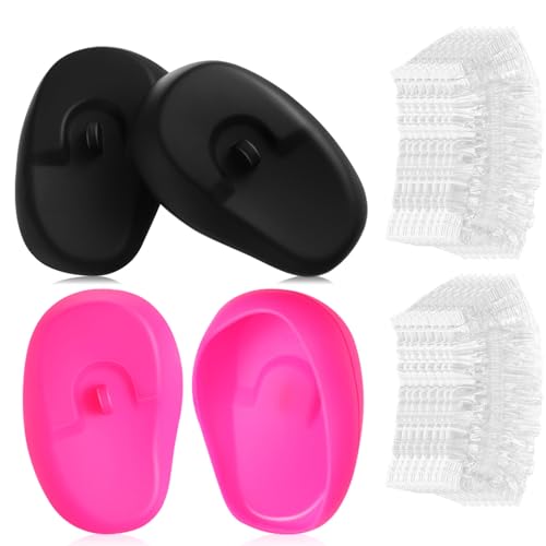 VICASKY 2 Paires Lot de Cache-oreilles en Silicone Transparent, Protections Auditives Élastiques Multi-usages pour Salon de Coiffure et Barbier