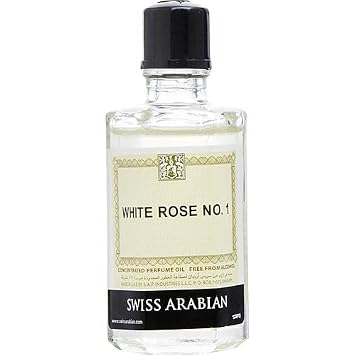 Swiss Arabian White Rose No.1 - Mini Perfume for Women - Concentrated Perfume Oil with Rose, Aldehydes, Geranium, Musk, and Woody Notes - 0.7 oz
