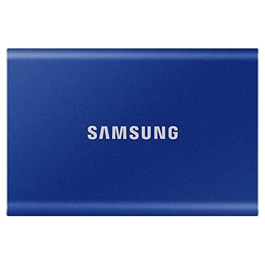 SSD Portatile 1 TB Serie T7 Interfaccia Usb 3.2 Blu