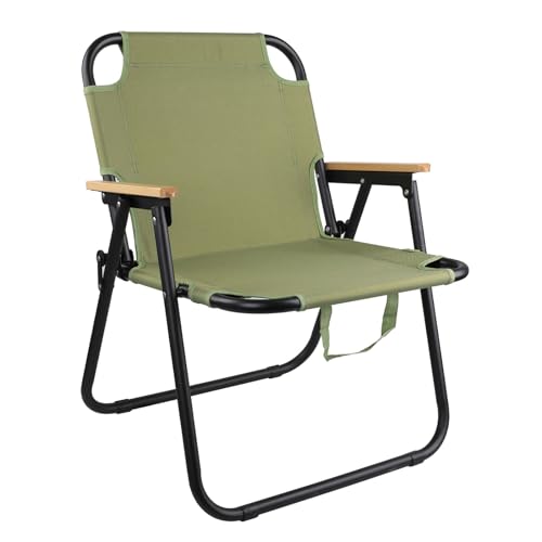 TerraVibe Silla de camping, silla plegable, silla de playa, silla de pesca, silla plegable acolchada, silla de pesca, silla de pesca, silla plegable perfecta para pesca, pícnic, camping (verde)