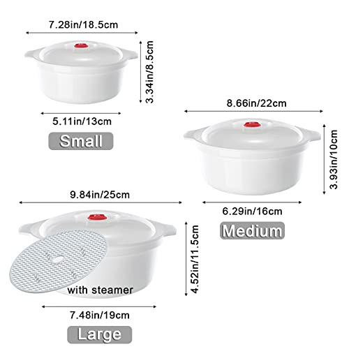 Microwave Bowl With Lid, Heating Dish, Noodle Bowl, Storage Plate, Soup Bowl With Handle, Easy To Store, Bpa Free, Microwave Cookware Kitchen Supplies, College Dorm Essentials For Boys Girls #TOP6