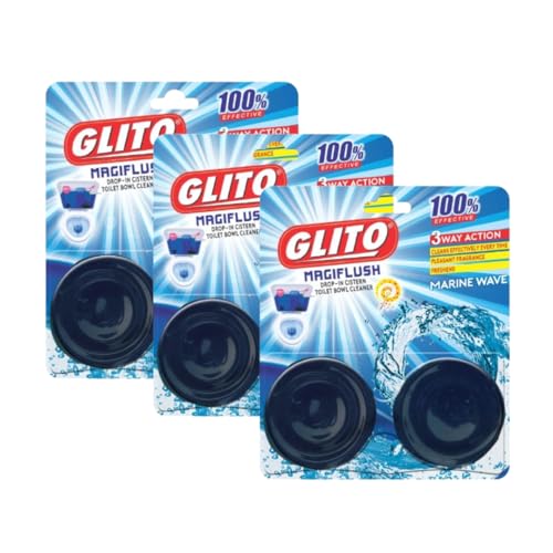 "GLITO MAGIFLUSH Triple-Action Marine Wave - Easy Drop-In Toilet Revitalizer, 3-Pack, 3x100g Total. (B09733FB2P) Amazon Price History, Amazon Price Tracker