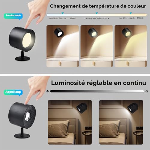 Applique Murale Intérieur avec Télécommande Touch Lampe Murale LED sans Fil – vue 3