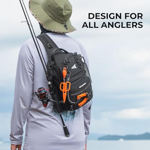Image of KastKing BaitSpace Fishing Sling Bag, Fishing Backpack with Rod Holder