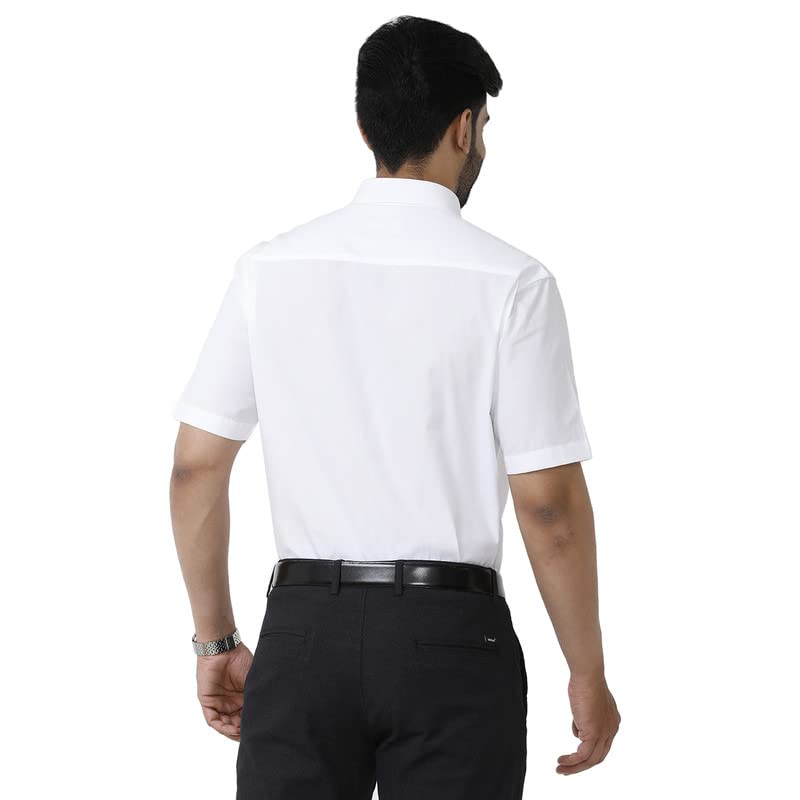 Image of UATHAYAM Double Treat Cotton Half Sleeve Solid Trending White Formal Shirt for Men Pack of 2