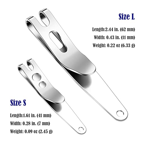Image of UltraTac Deep Carry Pocket Clip, Multi-Purpose Keychain Suspension Clip for Keys, Flashlights, Knives - Stainless Steel (1 Pack)