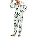 TVUGHGI Weed Pot Leaves Onesie Pajamas for Women Men Long Sleeve Fashion One-Piece Costumes Hooded Zip Up Sleepwears M