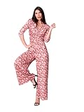 Genérico Julie d Orleac. Mono para Mujer Elegante Estampado. Fabricado en España. Overoll. Pierna Ancha, Negocios, Casual Vacaciones, Boda (Talla M)