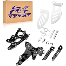 Motorcycle Rider Front Footpegs Footrests Brackets Kit for 2006-2010 Suzuki GSXR600 GSXR750 Models Front-Black-1