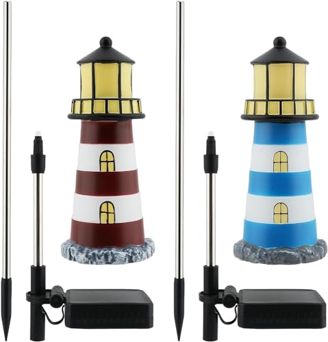 AQEENURA Solar Lighthouse, 2 PCS, 7 Colors Changing by AQEENURA - Used condition - Image 3