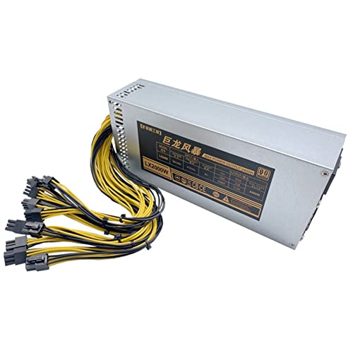 BKUANE Fuente de alimentación de PC de 1800/2000 W para Bitcoin Miner ATX 2000W PICO PSU Ethereum2000W ATX Fuente de alimentación Bitcoin 12V V2.31 ETH Coin Mining (2000W)