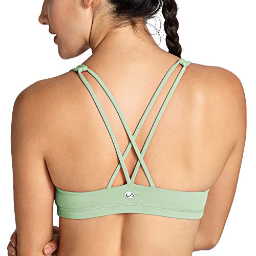 CRZ YOGA Women's Low Impact Wirefree Padded Yoga Sports Bra Strappy Back Activewear