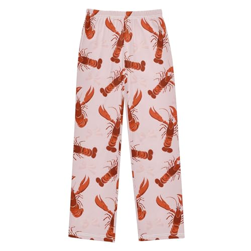 ALAZA Bows Lobster Pajama Lounge Pants Long Sleep Pajama Bottoms with Pockets