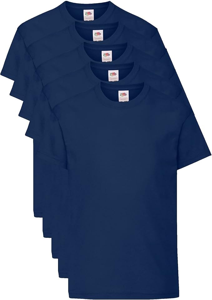 T-Shirt Enfant Fruit of The Loom Bleu Marine pour éviter les taches à l'école 5 ans
