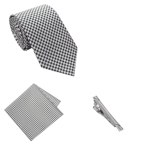 Image of TIE STUDIO Men's Necktie Pocket Square & Cufflink Set | Standard | Jacquard Fabric | Superior Stitching |