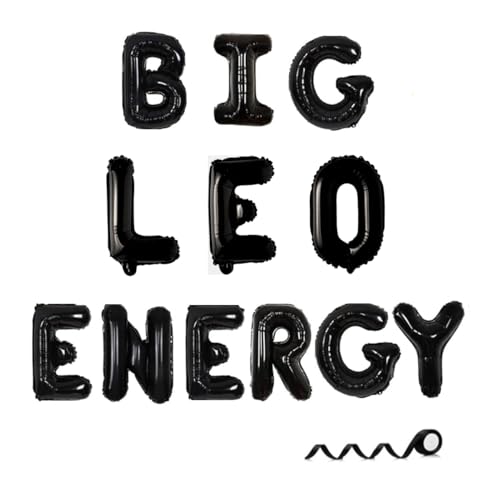 yaxwhty Big Leo Energy Banner, Zodiac Birthday Banner,July August Birthday Banner, Zodiac Leo, Horoscope, Astrology Bday Party Decorations,Black