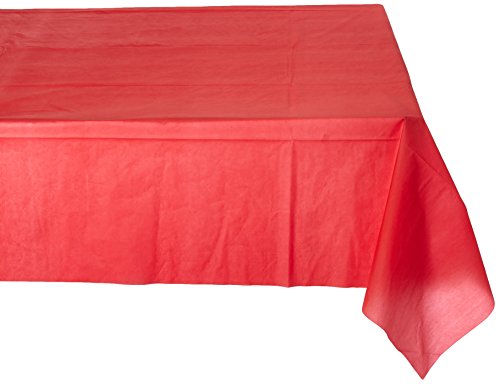 Pack of 2: Red Plastic Tablecloth Rectangular 54 x 108 Inches