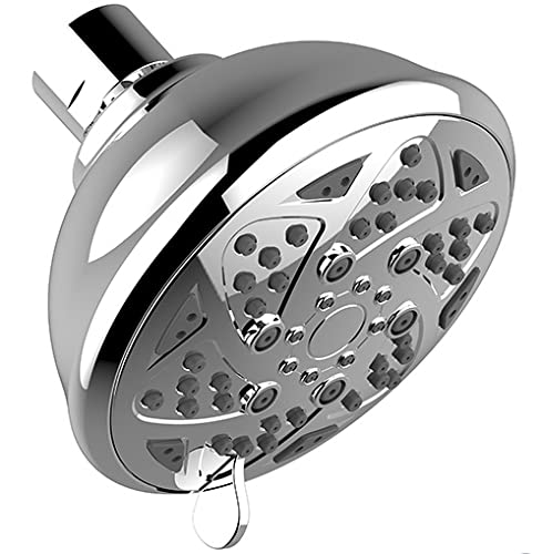 Multifunction ABS 6 Mode Shower Head for Bathroom - Premium Shower Set with Adjustable Water Flow and Easy Installation - High-Pressure Shower Head for Spa-Like Experience, 4 Inches, Chrome