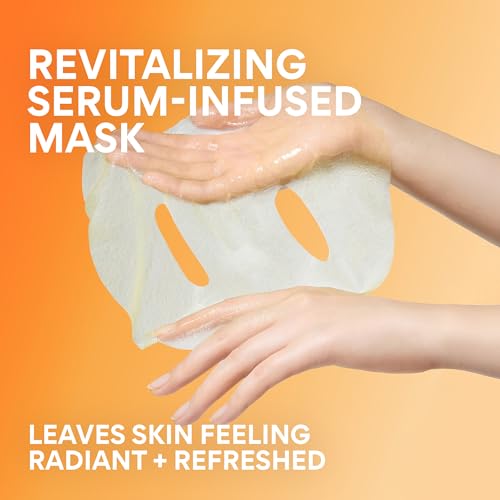 innisfree Green Tea Enzyme Vitamin C Brightening Serum-Infused Mask, 5 Pack Sheet Masks for Brightening & Glow, Ideal for Dry, Oily, & All Skin Types