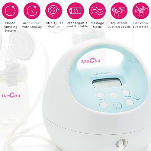 Spectra S1 Plus Hospital Grade Double Electric Breast Pump with Rechargeable Battery, Blue