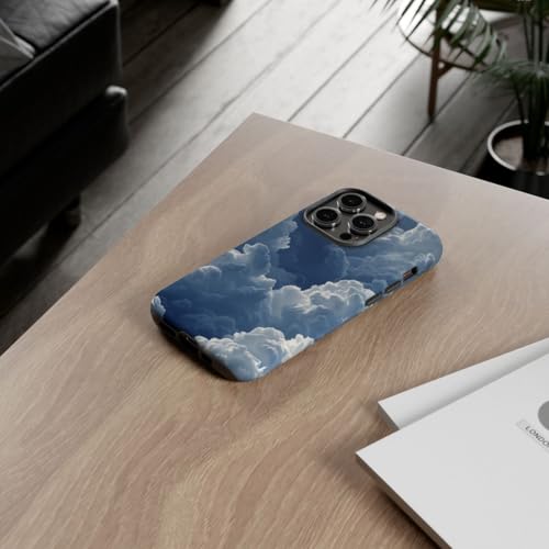 Coque rigide iPhone 14 Pro nuage bleu 3D brillante anti-rayures - 4