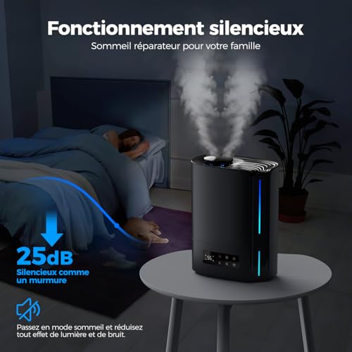 AROEVE 6L Ultrasons Humidificateur d'Air Chambre 60h Silencieux 25dB – vue 3